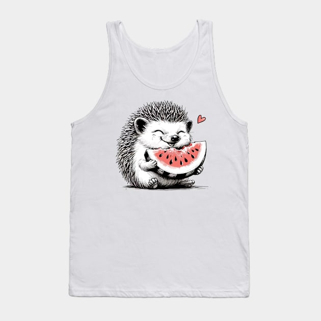 Blissful Hedgehog Delight Tank Top by T-Shirt Paradise